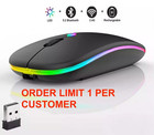 1-2.4Ghz Bluetooth Wireless Optical Mouse Usb Rechargeable Rgb Office Pc Laptop.