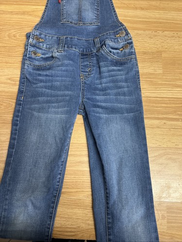 LEVI'S Blue Jeans Denim Bib Overalls Girl's Size 8 Regular - Picture 2 of 6