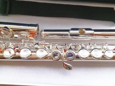 Silver Flute 212 musical instrument Flute 16 on C Tuning and E-Key professional