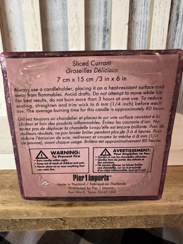 PIER 1 One IMPORTS Candle 3" x 6" SLICED CURRANT Scented Textured Colonnade HTF - Picture 4 of 5