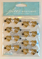 Jolees Boutique Mr. And Mrs. Repeats scrapbooking stickers Wedding Hearts Decor