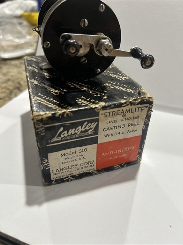 Vintage Langley USA Streamlite LW Casting Fishing Reel #310 KC VG+ w/box Works - Picture 2 of 8