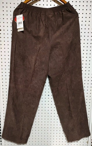 Studio Works High Elastic Waist Pants Polyester Women's 10 Brown Pockets - Picture 2 of 4