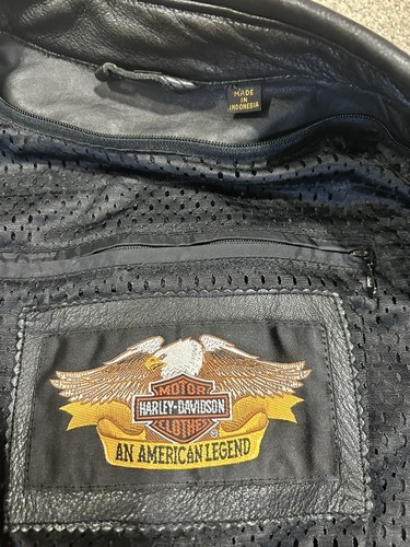 Harley Davidson FXRG Leather Motorcycle Jacket Size Large - Picture 3 of 3