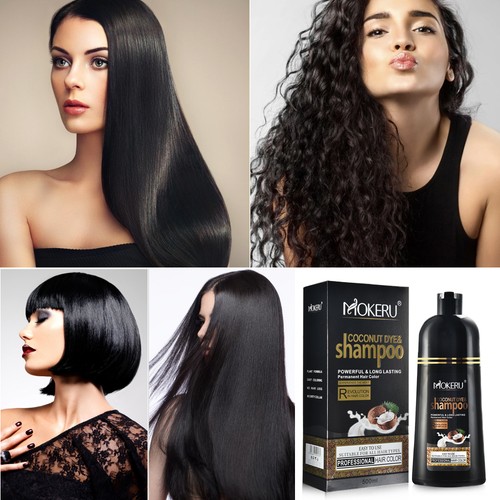 500ml Haarfarbe Schwarz Färbeshampoo Haarfärbeshampoo 3 in 1 Hair Dye Shampoo - Bild 9 von 9