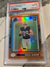 2024 Donruss Optic - Rated Rookie Brock Bowers Orange Prizm /249 PSA 10!! Pop 16