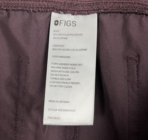 Figs Scrub Pant Women XL-Tall Burgundy High Waist Livington Basic Bottom Medical - Picture 13 of 17