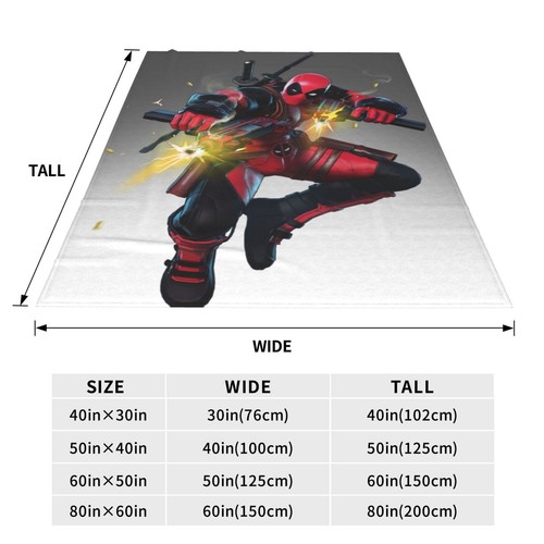 Deadpool Wolverine Flannel Fleece Soft Throw Blanket Fluffy Plush for Bed Sofa - Picture 29 of 49