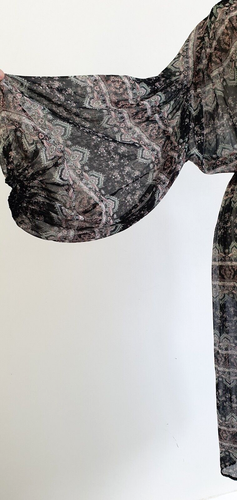 Zara Beach Cover Up Dress Kaftan Size Small Black Multicoloured Sheer Summer - Picture 9 of 15