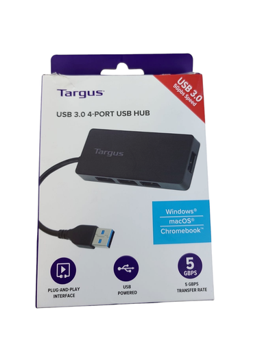 Targus 4-Port USB 3.0 Hub ACH124US Black ACH154 - Picture 1 of 2