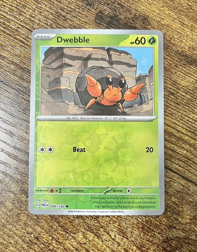 Tarjeta de JCC Pokémon Holograma Inverso Dwebble 006/182 - Imagen 2 de 6
