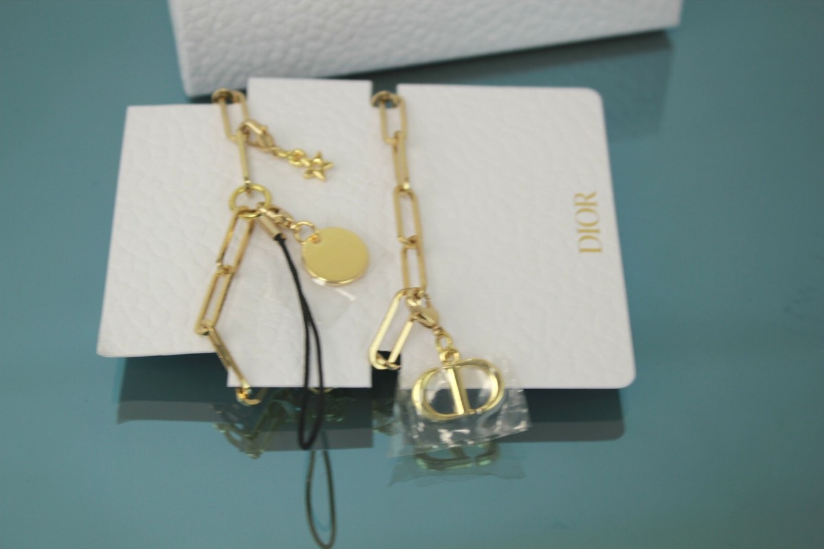 DIOR Beauty Gold Logo Cell Phone Strap Phone Bag Charm Accessories