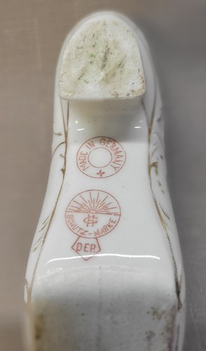 Vintage Floral Pansey Porzellan Multicolor Schutz Marke German Shoe - Bild 7 von 7