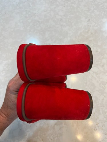 BP RED SUEDE TONYA MULES - 4" Chunky Heel - OPEN TOE - WOMENS 8.5 - Picture 7 of 8