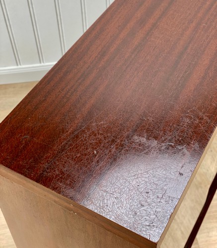 Mid Century Bücherschrank Schrank Atomic Rot Mahagoni Glasschiebetüren - Bild 6 von 8