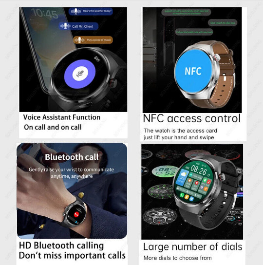GT4 Pro Smartwatch Android Men Women AMOLED Display GPS NFC Inspired