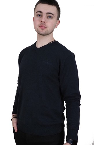 Herren Strickpullover Baumwolle V-Ausschnitt Marke Essential klassische Passform S-6XL - Bild 4 von 77