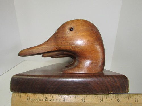 Vintage Solid Wood Carved 4 Ducks Head-Shaped Hat & Coat Rack Wall-Mounted -LOOK - Picture 11 of 12