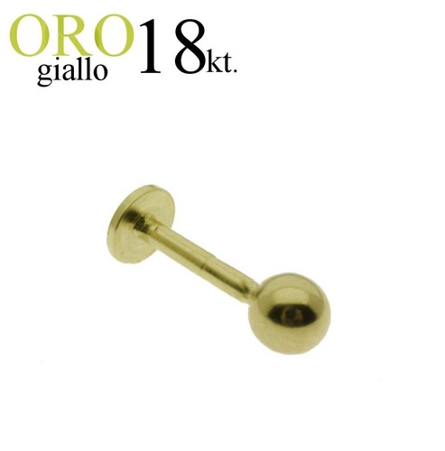 Piercing body TRAGO 8mm CORPO LABRET LABBRO ORECCHIO in ORO 18kt. GOLD - Foto 12 di 17