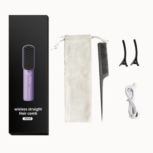 Cordless Hair Straightener Brush USB Rechargeable Hair Straightening Hot Comb - Bild 20 von 21