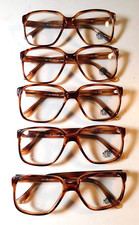 Vintage 5 Pc. Lot ELITE OPTICAL Howard Amber 54/20 Men's Eyeglass Frame NOS M3