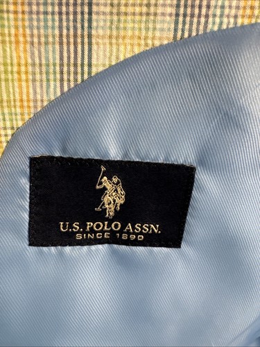 New U.S. POLO ASSN Mens Rainbow Seer Sucker 100% Cotton RAM 44L NWT two Button - Picture 9 of 12