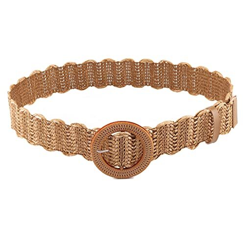 Straw Woven Elastic Stretch Waist Belt Fashion Women Skinny Dress Belt Waist Top - Picture 4 of 7