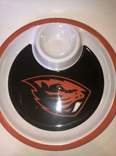 NCAA Official Collegiate Oregon State Chip and Dip tray, large 13" diameter