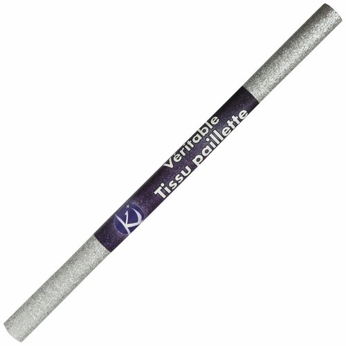 Coupon Stoff Glitzer Silber 66x45 cm