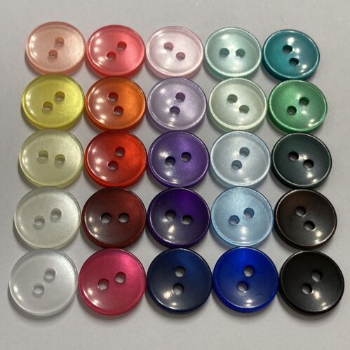 Kleine Perle / Klar Effekt Knöpfe klein 13 mm / 20 L Farbe Auswahl Packungsgrößen - Bild 7 von 34