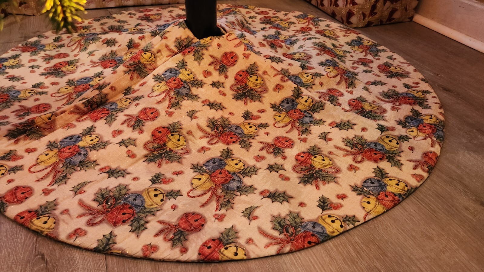 Multi color bell tree skirt, 39 inches, reversible deer side eBay