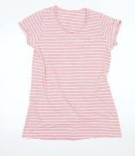 Matalan Womens Pink Striped 100 Cotton Top Pyjama Top Size M