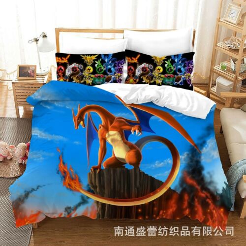 Bettwäsche Weich Bettbezug Kissenbezüge 80X80 Bettdeckenbezug Pokémon 2/3tlg CO - Bild 5 von 39