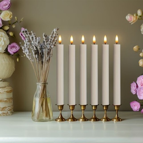 12PK 10" Fluted LED Grooved Pillar Candles, Remote & 24h Timer Memory, On/Off - Picture 82 of 88