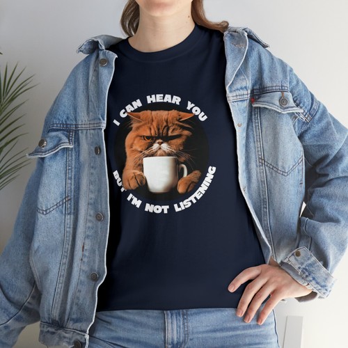 Camicia I Can Hear You But I'm Not Listening, camicia da caffè gatto scontroso - Foto 47 di 61