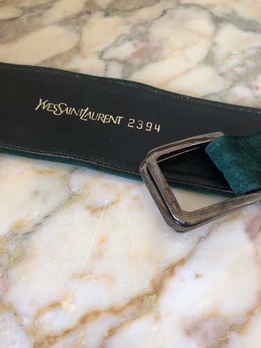 YSL YVES SAINT LAURENT Double-Layer Green Suede Wrap Belt - Picture 12 of 12