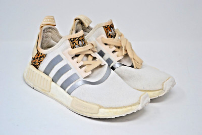 adidas NMD R1 Cheetah FZ1018 Casual Sneakers Womens 7 White Animal Print Lace Up