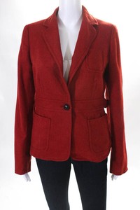 J-Crew-Womens-Jacket-Size-6-Orange-Wool-Notched-Collar-Long-Sleeve-Pockets-Lined
