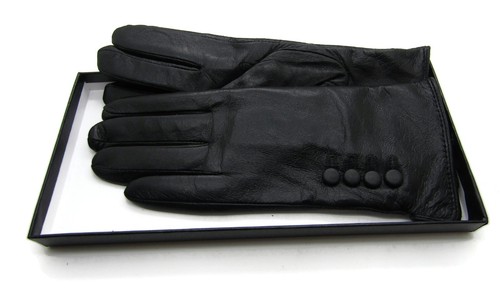 Womens Premium Luxury Cashmere Wool lined Real Leather Gloves Boxed - Picture 13 of 60