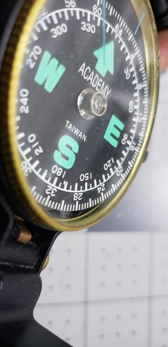 ENGINEER Academy Lensatic Compass Black Brass Folding Hiking Camping MCM - Picture 14 of 19