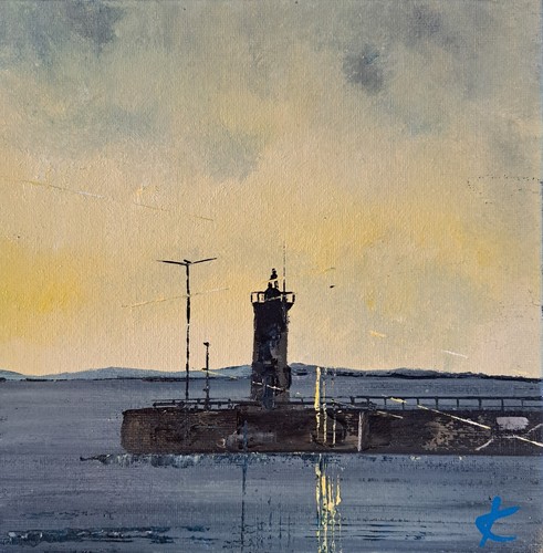 Anstruther Lighthouse'. East Neuk of Fife Oil painting. 20cm X 20cm Canvas Panel