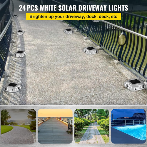 Driveway Lights 24-Pack Solar Driveway Lights White with Screw Solar Deck Lights - Bild 2 von 10