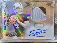 2014 Certified Freshman Fabric Derek Carr Rookie Jersey Auto Rc RPA Saints /199
