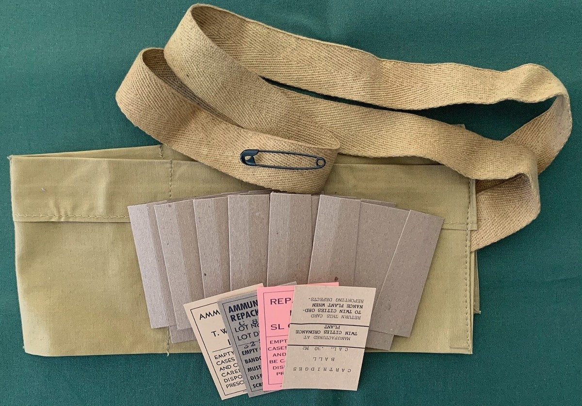 EARLY WW II KHAKI M1903A3 REPLICA BANDOLEER REPACK KIT FOR 5