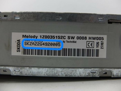 SKODA RADIO CODE - ANTI-THEFT UNLOCKING PIN CODE - SKZAZ2 - Stereo Codes - Picture 1 of 7