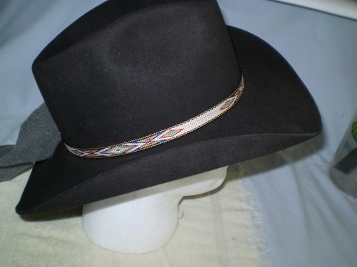 Vintage Black Cowboy Hat Genuine Leather Suade 7 3/8" BILTMORE Silver Buckle 6 X - Picture 9 of 12