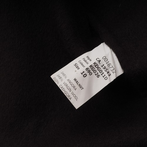 Michael Kors Women's Wool Angora Double Breasted Dark Brown Coat Jacket size 10 - Picture 6 of 10
