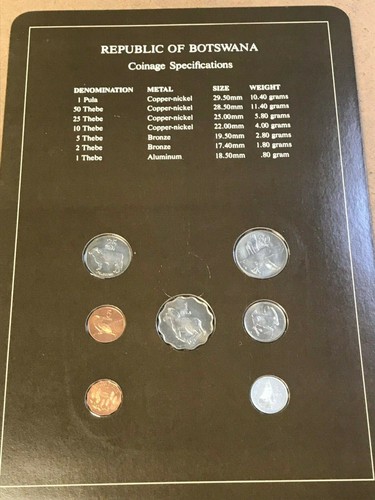 Franklin Mint Coin Sets of All Nations - Botswana 7 Coins & Stamp - Picture 3 of 4