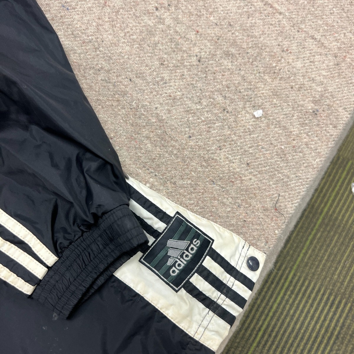 Vintage Adidas Anorak Jacket Mens Large Black 1990s 1/4 Zip