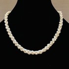 Vtg Rice Pearl Necklace Hand Woven Rope 10mm Wide Genuine Fw saftey clasp 20”